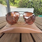 Vintage Ray-ban Aviator Sunglasses Black Frame Corning Optics Brown Lens 5230r