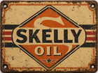 Vintage Look Skelly Oil Gas Sign - 10x14 Pvc With Holes For Hanging