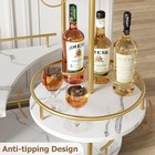 Elegant 3-tier Gold   White Bar Cart On Wheels With Wine Rack   Glass Holder   