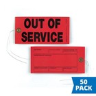 Out Of Service Tags 50-pk  - 6 25  X 3 125   Synthetic  12  Tag Wires Attached