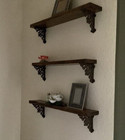 6 Small Shelf Brackets Fleur De Lis Cast Iron Brace Antique Style Corbels 4x 4 
