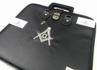 New Masonic Hand Embroidered Master Mason Masonic Apron Case With Handle black 