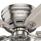 Hunter Fan 52 Inch Brushed Nickel Low Profile Ceiling Fan W Pull Chain And Light