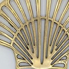 Vintage Brass Art Deco Nautical Beach Shell Clamshell Trivet Tray Hot Plate