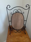 18 5    Wrought Iron Vanity Swivel Mirror Scroll Metal Stand Twist Rope Border
