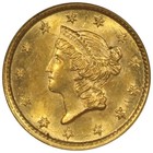 1854 Type 1 Liberty Head Gold Dollar Ngc Ms63 Uncirculated