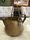 Vintage Brass Copper Hearth Kettle Primitive Rustic Pot Farmhouse Pitcher Dutch
