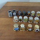 Lot Of 43 Vintage Metal Thimbles State  Country  And City Souvenir Thimbles