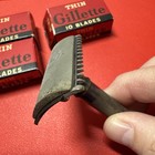 Gillette 1920s Vintage Open Comb Razor Gold ball End With 3 Boxes Of Razors