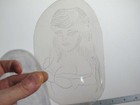 Vtg 1960s 70s Tattoo Flash Acetate Stencil Low Cut Pinup Girl Wmn4