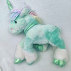Animal Alley Toys R Us Pastel Teal Unicorn Rainbow Yarn Stuffed Animal Plush