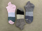 3 Pair Bombas Women s Tri-block Marl Ankle Sock Size M Pink grey dark Grey