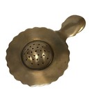 New Antiqued Brass Tea Strainer Ornate Baroque Antique Style