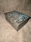 Vintage Metal Chinese Small Trinket Jewelry Box 3 25  X 4 5  X1 75    