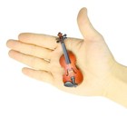Wooden Miniature Violin With Stand  Bow And Case  Mini Musical Instrument  Do   