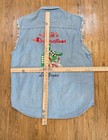 Ricks Restoration Work Jean Shirt 2xl Screen Print Denim Cut Off Autographed B31