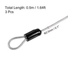 Security Cable 2 5mm X 0 5m 1 64ft Luggage Lock Rope With Loop  Clear 3pcs