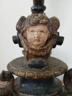 Early 19th Century French Carved Cherub Winged Putti  Lamp Base Candleholder