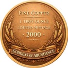 2026 Goddess Of Abundance 1 Oz Copper Round In Capsule