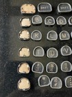 Complete Set 50 Vintage Royal Typewriter Keys Glass Black Background Flat Backs