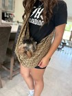 Dog Designer Sling Bag Carrier Grrruci Brown   Designer Pet Carrier