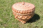 Rare Passamaquoddy Wedding Cake Basket 3 Tier Pink Fancy Native American