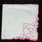 Vtg Exceptional Madeira Embroidered Cotton Linen Hankie Handkerchief Monogram B