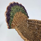 Vintage Turkey Of Woven Wicker Rattan   Wood Small Boho Turkey Basket Fall Decor