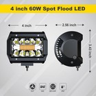 4pcs 4  60w Led Work Light Bar Spot Flood Combo Pods Offroad Driving Fog Lamp Us