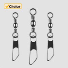 50pcs Stainless Steel Snap Swivel Saltwater High Strength Snaps Fishing Barrel L