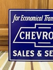 Chevrolet Sales Service Sign 2 Sided Gas Oil Garage Vintage Style Wall Decor
