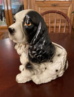 Vintage Springer Spaniel Planter Vase T 1203 Japan Black White  Figurine W label