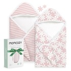 Ultra Soft Hooded Baby Towel Set - Large Absorbent Bath Towels For Newborns   To