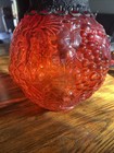 Mid Century Modern Red Swag Lamp Glass Globe Vintage Collectible Lighting