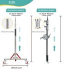 Heavy Duty Stainless Steel C-stand With Casters   Boom Arm  Photography Light   
