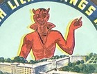 Vintage C  1930 French Lick Springs Hotel Luggage Tag Sign Pluto Water Devil In