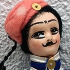 Traditional Greek Doll Folk Costume Pleated Brocade Uniform Hand Made Vintage