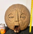 Ghanian Tribal African Mask  Carved Wood Copper Xix-xx Century 14 