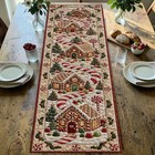 Christmas Quilted Table Runner Gingerbread House Candy Cane Holiday Decor