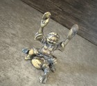 Vintage Feng Shui Abundance Charm Chinese Brass Lucky Man Riding Frog Figurine