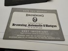 Original 1961 Browning Automatic-5 Shotgun Instruction Owners Manual Belgium