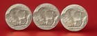 Buffalo Indian Head Nickel Lot  3  Coins With Full Dates - All Different Dates 