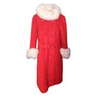 Vinyage Red With White Fur Coat