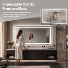 60 X 32 In Led Bathroom Wall Mirror With Lights Makeup Vanity Anti-fog Dimmable