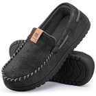 Men s Moccasin Slippers Microsuede Memory Foam Indoor Outdoor Non-slip House