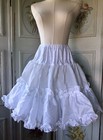 Vtg Child s White Half Slip Petticoat Lace Ruffles Girls Usa-made Osfm Euc Clean