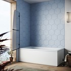 Sunny 34  W X 58  H Pivot Shower Tub Door Frameless Bathtub Clear Glass Panel