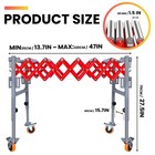 660 Lbs Red Expandable Conveyor Roller Table Flexible Roller Conveyor 14-47inch