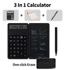 Desk Portable Calculator  Small Calculator With Writing Notepad  Black