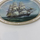 Vtg Sunshine Biscuits The Frigate Constitution Oval Tin 14 5   W  Wall Hanger